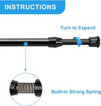 4 Pack Tension Curtain Rod 15.7-28 Inch, Small Short Adjustable Extendable Spring Loaded Rods for Windows Cabinet Blinds Clos