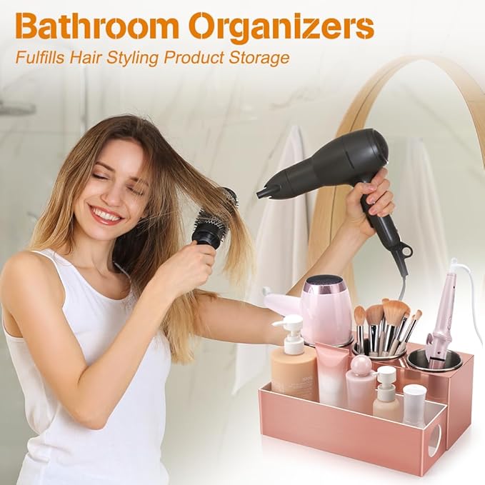 GFWARE Hair Tool Organizer - Bathroom Vanity Organizers and Storage, Hair Styling Accessories Hot Tools Organizer Hair Dryer,
