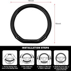 Car Breathable Steering Wheel Cover, Carbon Fiber Wear-Resistant D Shape Steering Wheel Protector for Comfy Grip, Universal N