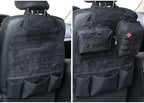 Car Seat Back Organizer, Tactical Molle Nylon Vehicle Panel Universal Fit Car Backseat Cover Protector (Olny Black molle seat organizer)
