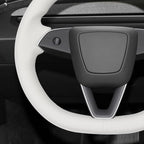 MEWANT DIY Stitching Real Leather Steering Wheel Cover Wrap for Tesla Model 3 Highland 2023-2025/Model Y 2025 Highland for Tesla Model 3/Model Y Accessories(3D Style)