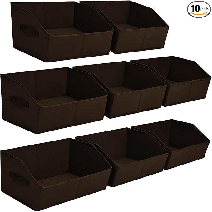 Homsorout Clothes Organizers and Storage - Fabric Cube Bins with Handles, Storage Baskets for Shelves, Trapezoid Collapsible 