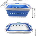 SAMMART 42L (11 gallon) Collapsible Plastic Laundry Basket - Foldable Pop Up Storage Container/Organizer - Space Saving Hampe
