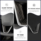JSWAN Carbon Fiber Steering Wheel Panel Cover Fit for Tesla Refreshed Model 3 Highland Performance (2024+) Model Y Juniper (2025+) Steering Wheel Frame Trim Cover Accessories (Gloss Twill Weave)