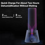 Reusable Cordless Gun Safe Mini Dehumidifier, Rechargeable with Heating Base, Quiet Small Portable Drier Stick for Space