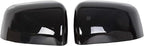 ALMULOO Pair Mirror Covers Compatible with 2011-2020 Jeep Grand Cherokee/Dodge Durango Top Half Side Door Rearview Mirror Cap Glossy Black Trim 2Pcs