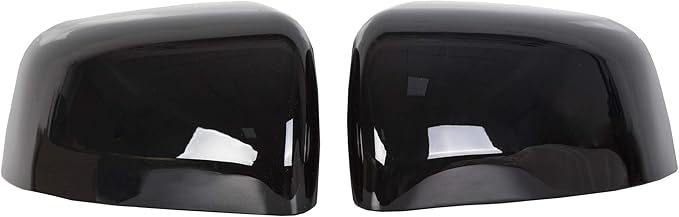 ALMULOO Pair Mirror Covers Compatible with 2011-2020 Jeep Grand Cherokee/Dodge Durango Top Half Side Door Rearview Mirror Cap Glossy Black Trim 2Pcs
