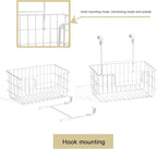 JUNCHU CHERRY Wire Storage Basket 2 Packs, Wall Mounted Kitchen Bathroom, Hanging Cabinet Door Storage Basket, no Drilling, S