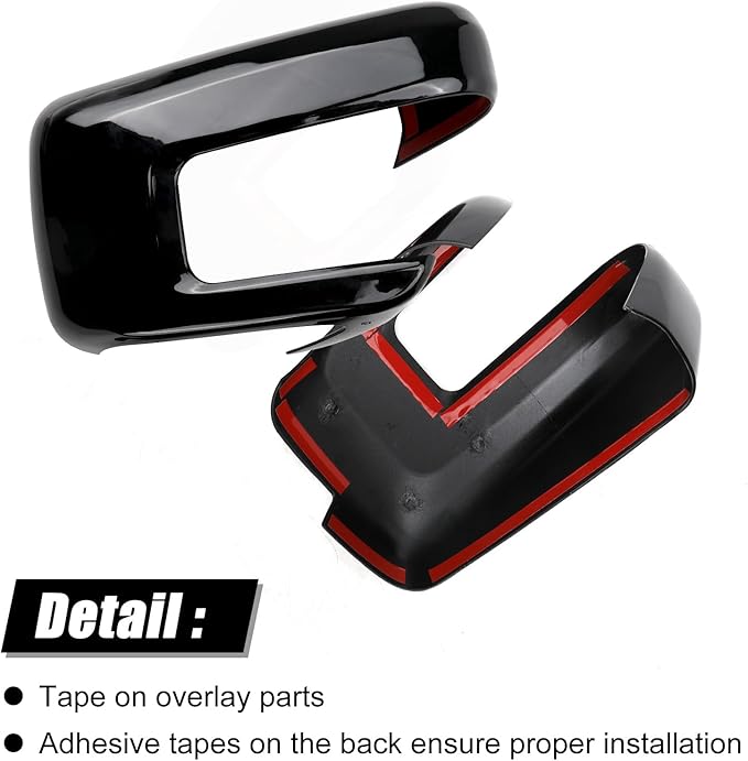 Glossy Black Side Rearview Mirror Covers Caps Decoration Compatible with 2021-2025 Ford F150, With Turn Signal Model (Black-with Cut-Out)