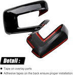 Glossy Black Side Rearview Mirror Covers Caps Decoration Compatible with 2021-2025 Ford F150, With Turn Signal Model (Black-with Cut-Out)