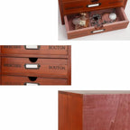 Wooden Storage Box Rustic Desktop Organizer with 3 Drawers Office Desk Accessories Shelf Small Craft Storage Containers Apoth