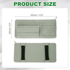 PATIKIL 1 Pcs Car Sun Visor Organizer, 12.8 x 6.5 Inch PU Leather Vehicle Storage Pouch Holder for Sunglasses Card Pen Driver License Car Accessories, Gray