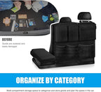 Hanging Car Trunk Organizer, Detachable Seat Back Storage Bag with Lids & 7 Large Pockets, Waterproof Space Saving Cargo