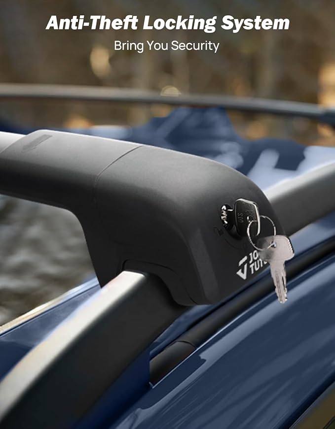 JOYTUTUS 220lbs Lockable Car Roof Rack Cross Bars Compatible with Kia Telluride X-PRO X-LINE 2023-2025 (with Raised Side Rails), Aluminum Car Luggage Rack for Kayak Roof (Except LX EX S SX SX-P)