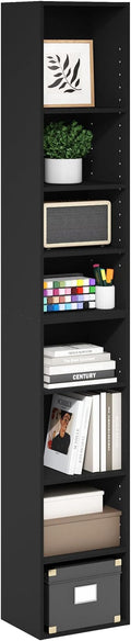 Furinno PASIR Book Shelf, 8-Tier Bookshelf, Bookcase with Open Shelf, 9.3 x 11.8 x 70.9, for Living Room, Bedroom, Home Offic