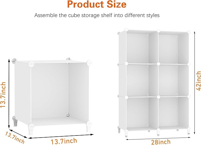 HOMIDEC XLarge Cube Storage Organizer,13.7 Inch Closet Organizer Storage Cabinet Shelf Bookshelf with Metal Hammer, Storage C