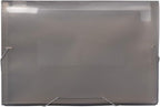JAM PAPER Accordion Folders - 13 Pocket Plastic Expanding File - Legal Size - 10 x 15 - Smoke Grey - Sold Individually
