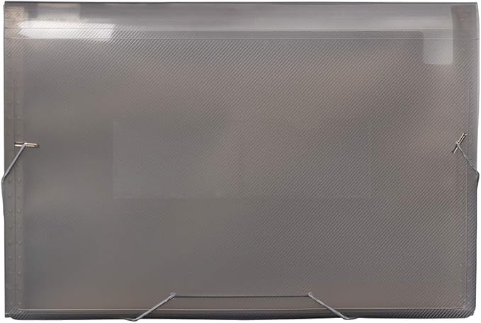 JAM PAPER Accordion Folders - 13 Pocket Plastic Expanding File - Legal Size - 10 x 15 - Smoke Grey - Sold Individually