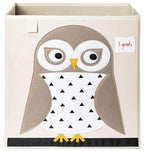 3 Sprouts Toy Storage Organizer: Toy Box Cube Organizer for Playroom, Nursery - Foldable Storage Bin - Owl