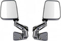 TRQ Driver and Passenger Side Mirror Assembly Set Manual Chrome Smooth Paint to Match Compatible with 1987–95 Jeep Wrangler 1