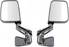 TRQ Driver and Passenger Side Mirror Assembly Set Manual Chrome Smooth Paint to Match Compatible with 1987–95 Jeep Wrangler 1
