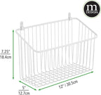mDesign Small Metal Wire Wall Mounted Storage Organizer Basket Bin for Hanging in Kitchen, Garage, Entryway, Mudroom, Bedroom