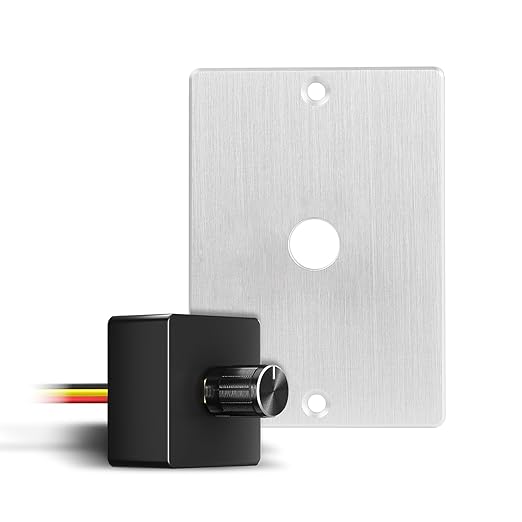 12 Volt PWM LED Dimmer Switch 15A 180W, Push On/Off, Rotary Knob Dimming,12V/24V Light Dimmer for RV Boat Truck Camper Van Trailer Light Fixture, LED Strip Lights (High Side, Silver Panel)