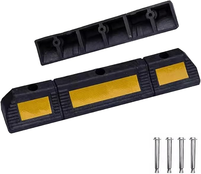 Parking Stopper for Garage, Heavy Duty Rubber Parking Lot Driveway Stopper, Garage Parking Aid for Garage and Parking Lots