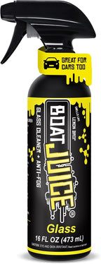 Boat Juice 2in1 Glass Cleaner & Anti-Fog Spray | Streak-Free for Boat Windshields, Car & RV Windows, Navigation Screens | No 