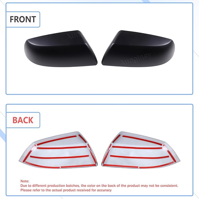 Car Door Rear View Mirror Cover Trim Compatible with Toyota Tundra 2007-2021 Sequoia 2008-2020 Exterior Rearview Mirror Housing Cap Protector Accessories, Only Fit Without Turn Signal Lights Version