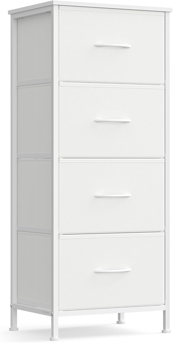 SONGMICS Dresser for Bedroom, Chest of Drawers, Steel, MDF, 4 Non-Woven Fabric Drawers, Storage Organizer Unit, Closet, Entry