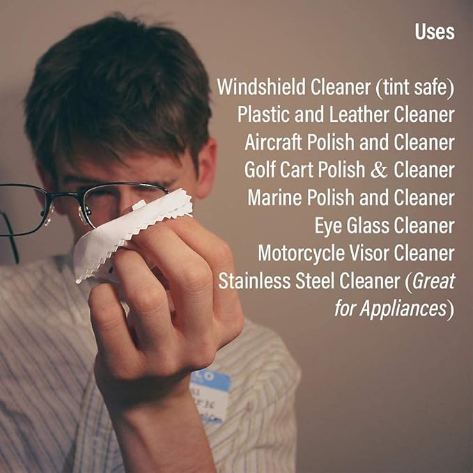 8 oz-Premium Plastic Polish & Cleaner Cleans & Polishes:Plastic/Glass Windshield, Motorcycle Visor/Windshield,Golf Cart Body/
