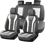 Coverado Car Seat Covers Full Set, Seat Covers for Cars, Front Seat Covers and Back Seat Cover Waterproof Leather Automotive 