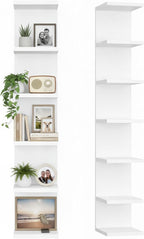 Pinkunn 7 Tier Wall Shelf Unit 76.8 Inch White Versatile Floating Lack Shelf for Storage and Display Wall Mounted Bookshelf f