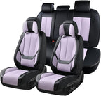 Coverado Universal Seat Covers Full Set, 5 Seats Universal Seat Covers for Cars, Waterproof Nappa Leather Car Seat Covers wit
