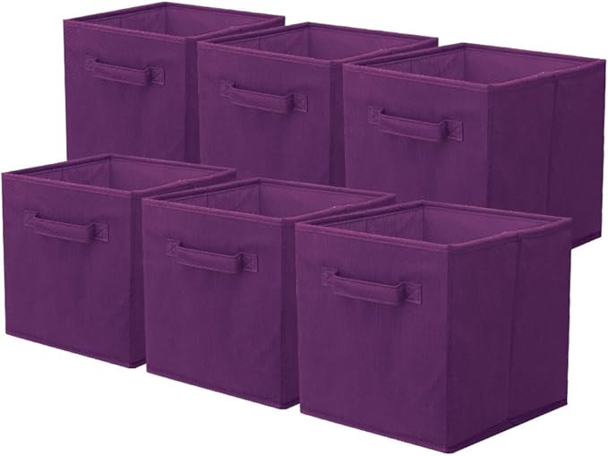 ShellKingdom Storage Bins, Foldable Fabric Storage Cubes And Cloth Storage Organizer Drawer For Closet And Toys Storage, 6 Pa