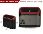 Ginsco Mini Car Trash Can with Lid, Small Car Garbage Can, Cute Leakproof ABS Car Trash Bin, Car Accessories for Interior, Garbage Bin for Car, Home, Office with 120pcs Trash Bags Black/Red