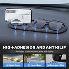 Multifunction Car Anti Slip Mat, Mobile Phone Bracket Anti-Slip Mat, Car Dashboard Mat with Temporary Parking Number, Large U