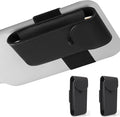 WOMACO Sunglass Holder for Car Visor, Magnetic Vehicle Eyeglasses Storage Case, PU Leather Eyeglasses Organizer Bag for Car