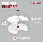 Rev-A-Shelf 2 Tier Kidney Cut Lazy Susan for Corner Base Cabinets, Plastic, 28" Double Shelf Swivel Kitchen Spice/Can Organiz