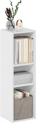 Furinno Fulda Book Shelf, 3-Tier Narrow Bookshelf, Bookcase with 10-in Width Storage Shelf, 9.3 x 9.8 x 31.5, for Living Room