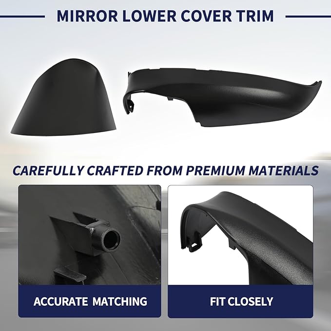 Mirror Lower Cover Trim ＆ Base Kit Left Driver Side Fit for Mazda CX-5 2015 2016 (With Mirror Light Version), Rearview Wing Bottom Cap Lower Holder Frame House ＆ Triangle Base Assembly