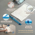25 Pack Vacuum Storage Bags with Pump, Compression Space Saver for Comforter, Bedding, Blanket Storage, Vacuum Seal Bags for 
