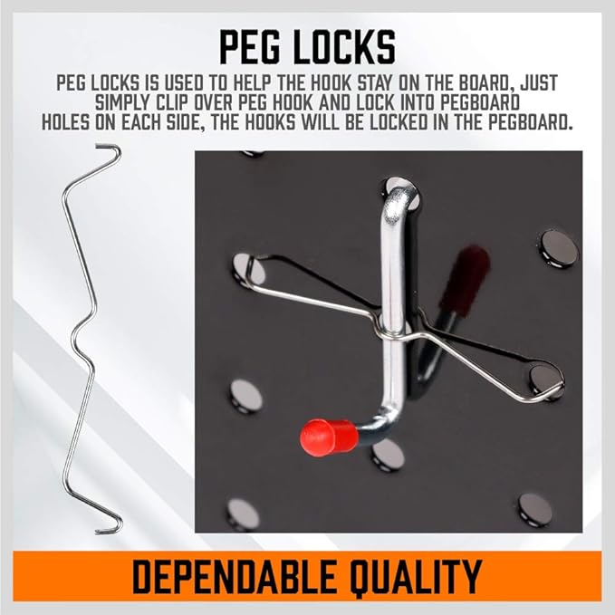 HORUSDY 238 PCS Pegboard Hooks Assortment Kit – 16 Types Heavy Duty Pegboard Accessories with Bins – Fits 1/8 & 1/4 Inch Pegb