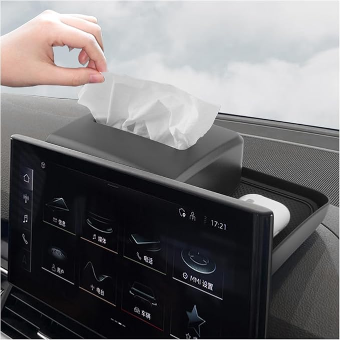 for Car Dash Storage Tray for 2021 2022 2023 2024 2025 Audi Q5 Center Console Dashboard Organizer Insert Tray Audi Q5 Accessories (for Audi Q5 Dash Tray & Tissue Holder)