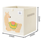 CLCROBD Foldable Animal Cube Storage Bins Fabric Toy Box/Chest/Organizer for Toddler/Kids Nursery, Playroom, 13 inch (Alpaca)