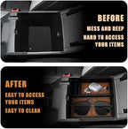 TripleAliners Center Console Organizer Compatible with 2021-2024 Ford Bronco(no for Sport) Accessories Bronco 2/4-Door Center Console Storage Box ABS Material with Leather Trim(V2_Brown)Won't Fit 2025