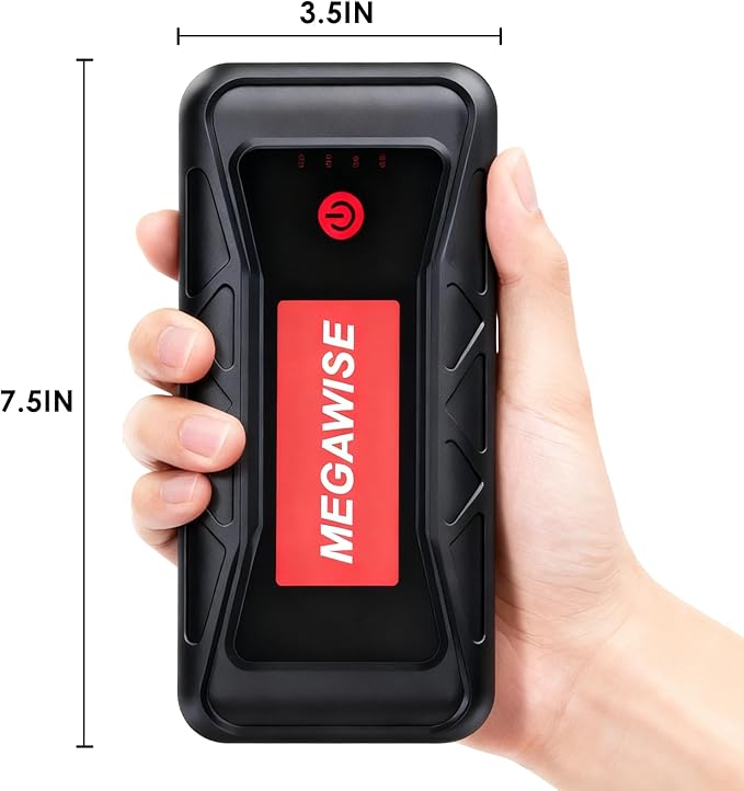 MEGAWISE 2500A Peak 21800mAh Car Battery Jump Starter (up to 8.0L Gas/6.5L Diesel Engines) 12V Portable Power Pack Auto Battery Booster with Dual USB Outputs