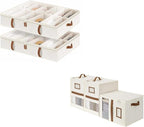 StorageWorks Shoe Organizer Under Bed for Closet with 3-Pack Bed Sheet Organizers and Storage
