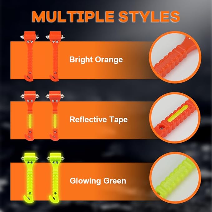 20 PCS Car Safety Hammer Emergency Escape Tool Auto Car Window Glass Hammer Breaker and Seat Belt Cutter Escape 2-in-1 for Fa
